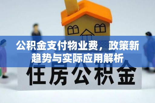 丰泽公积金支付物业费，政策新趋势与实际应用解析