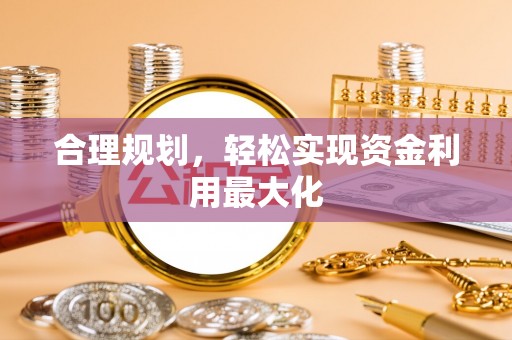 丰泽合理规划，轻松实现资金利用最大化