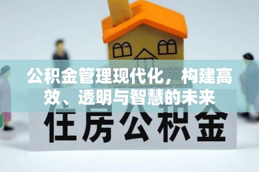 丰泽公积金管理现代化，构建高效、透明与智慧的未来