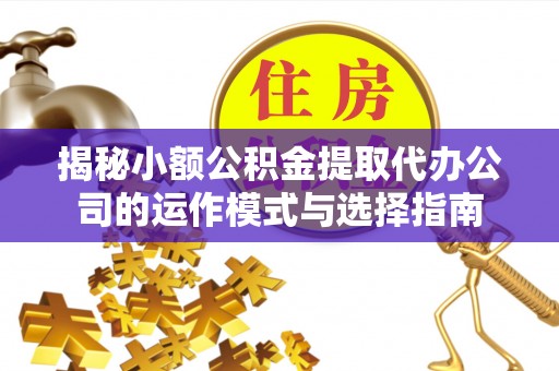 丰泽揭秘小额公积金提取代办公司的运作模式与选择指南