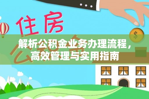 丰泽解析公积金业务办理流程，高效管理与实用指南