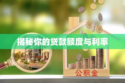 丰泽揭秘你的贷款额度与利率
