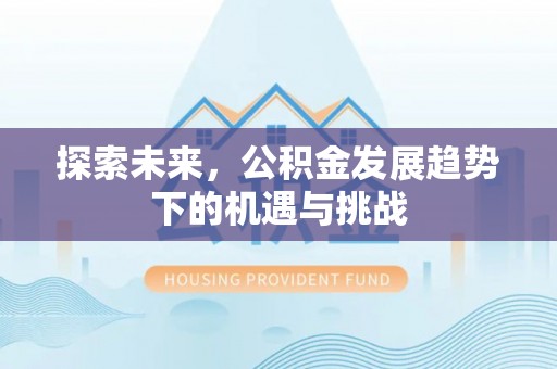 丰泽探索未来，公积金发展趋势下的机遇与挑战