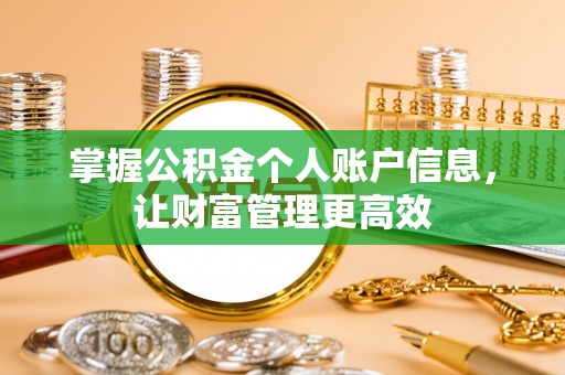 丰泽掌握公积金个人账户信息，让财富管理更高效